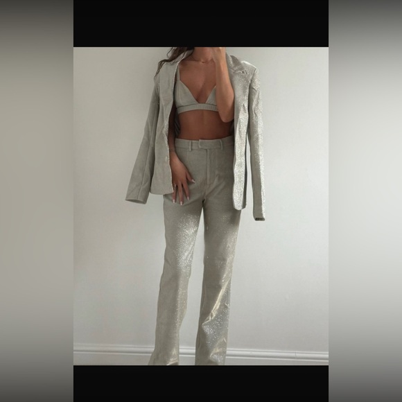 SLA The Label Pants - SLA the Label Astrid Glitter Blazer & Trousers Sparkle Oversized Pantsuits
